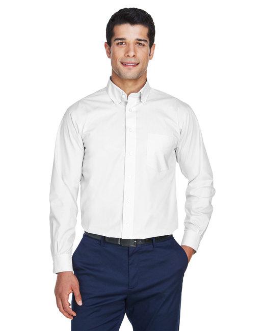 d620-devon-jones-mens-crown-collection-solid-broadcloth-woven-shirt - white