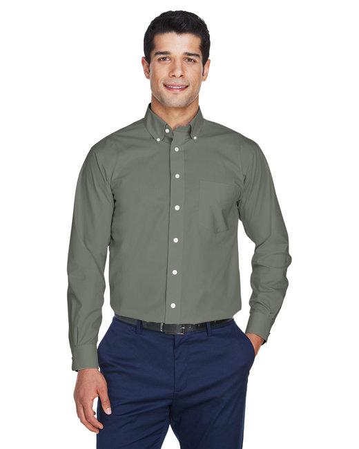 d620-devon-jones-mens-crown-collection-solid-broadcloth-woven-shirt - dill