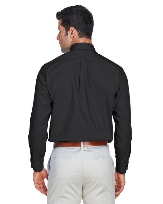 d620-devon-jones-mens-crown-collection-solid-broadcloth-woven-shirt - black