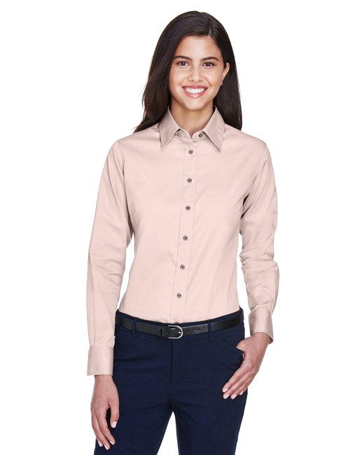 m500w-harriton-ladies-easy-blend-long-sleeve-twill-shirt-with-stain-release - 