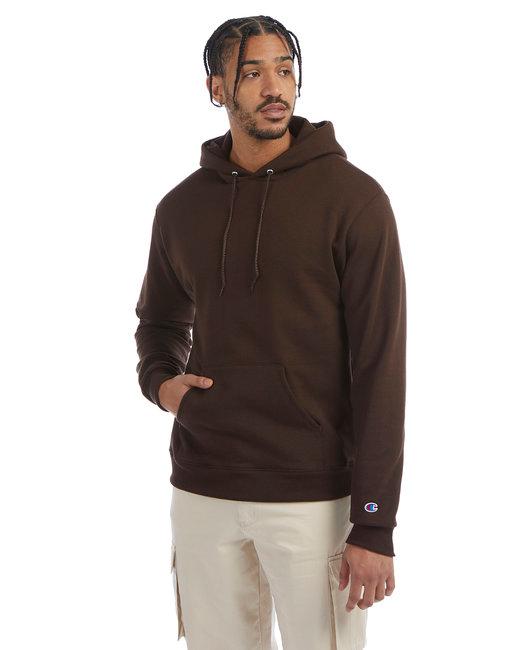 s700-champion-adult-powerblend-pullover-hooded-sweatshirt - chocolate-brown